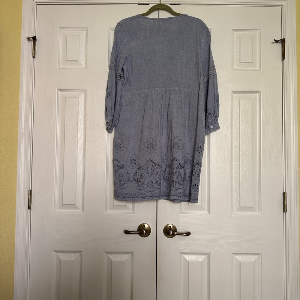 Tommy Bahama St. Lucia Split Neck Linen-blend Dress In Blue - Picture 6 of 10